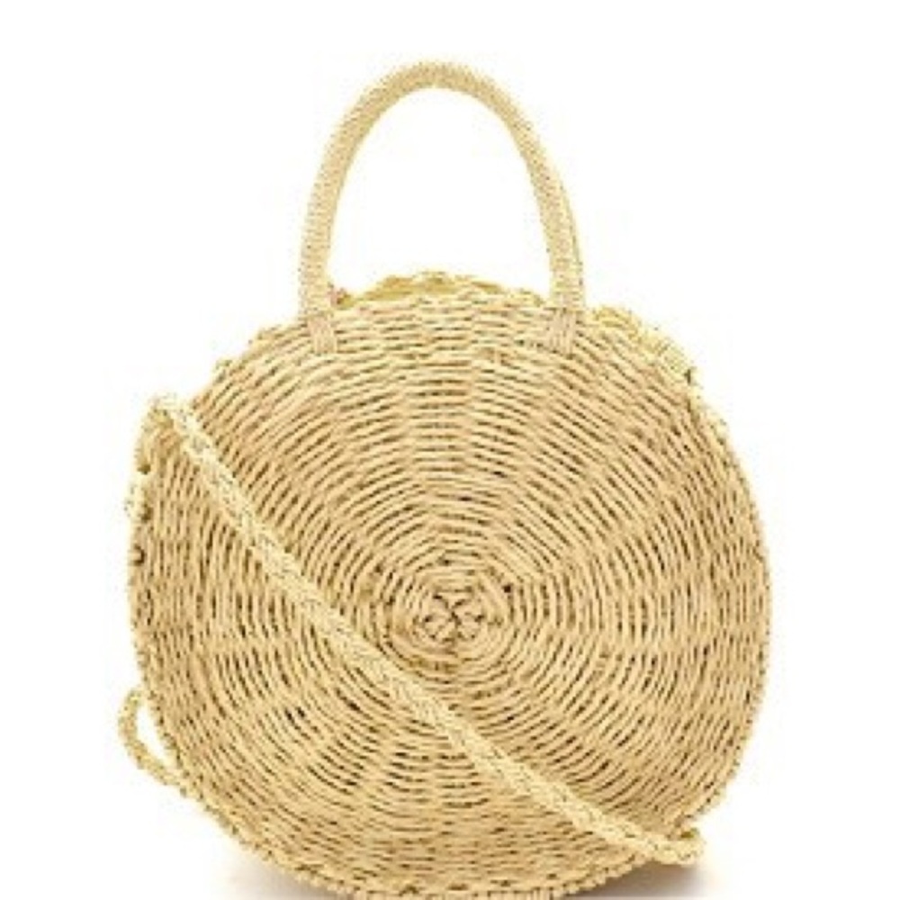 Beige Straw cross Body Bags